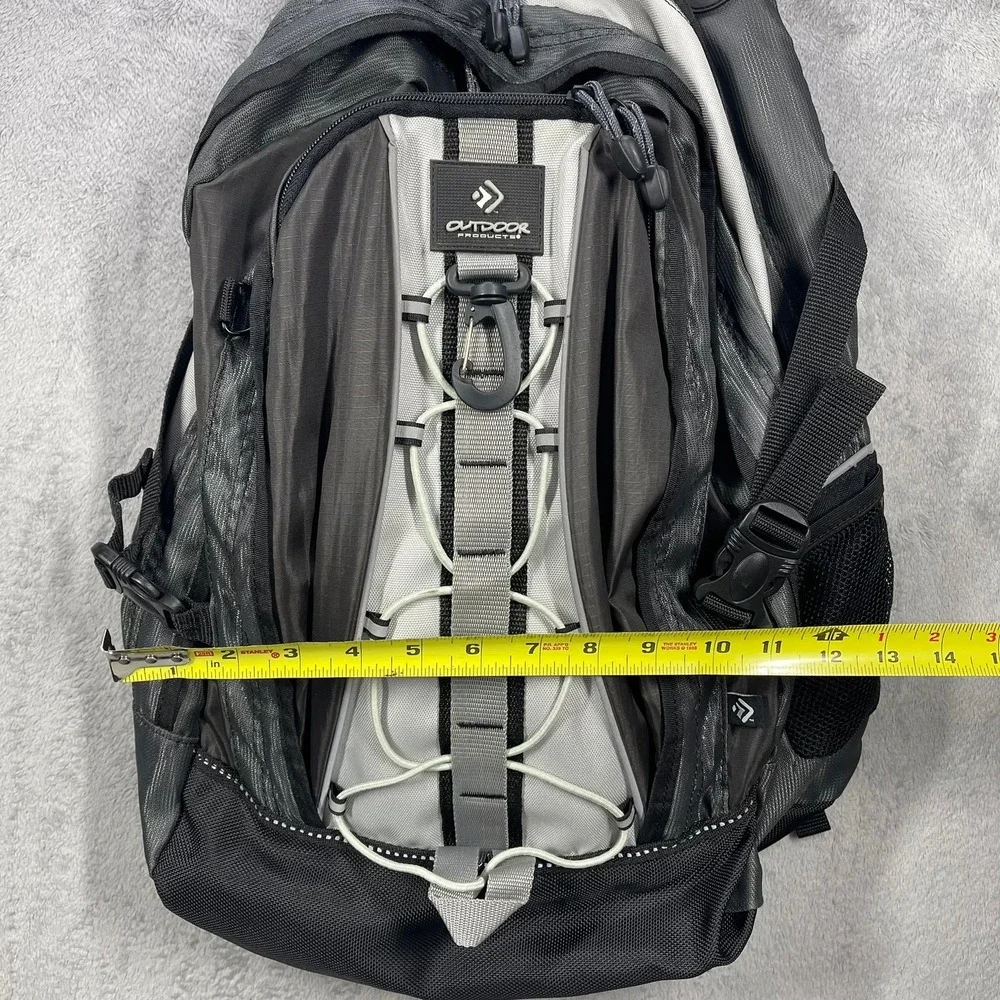Outdoor Products Backpack Unisex OS Gray Black Hiking School Bungee Multi-Pocket